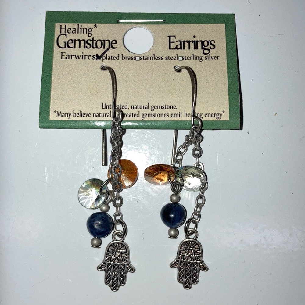 ⚜️Healing Gemstone Earrings! Hamsa